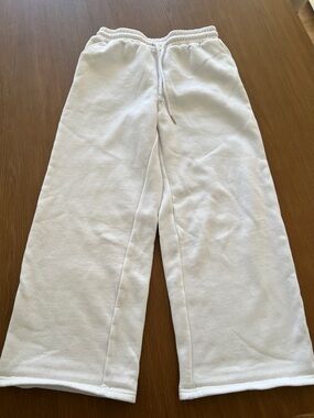 White Fleece Jogger Sweatpants